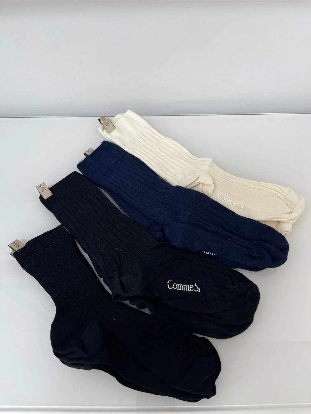 Comme Si The Iyves Egyptian Cotton Socks Bundle of 4 Assorted Pairs Preowned